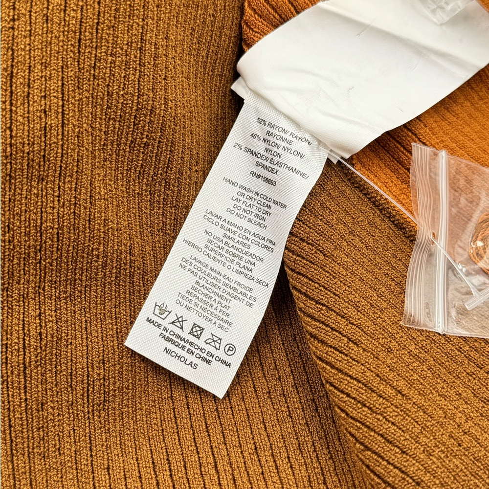 🆕 NICHOLAS 🧿 NWT Daija Twisted Two-Tone Ribbed Knit Midi Dress - Picture 16 of 16